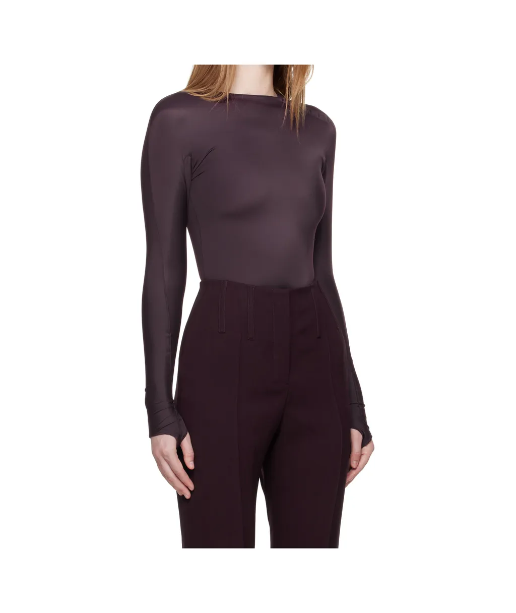 Embossed-Logo Long-Sleeve Bodysuit