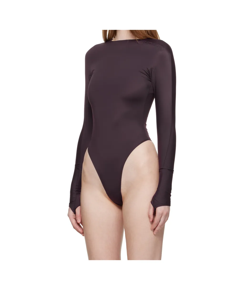 Embossed-Logo Long-Sleeve Bodysuit