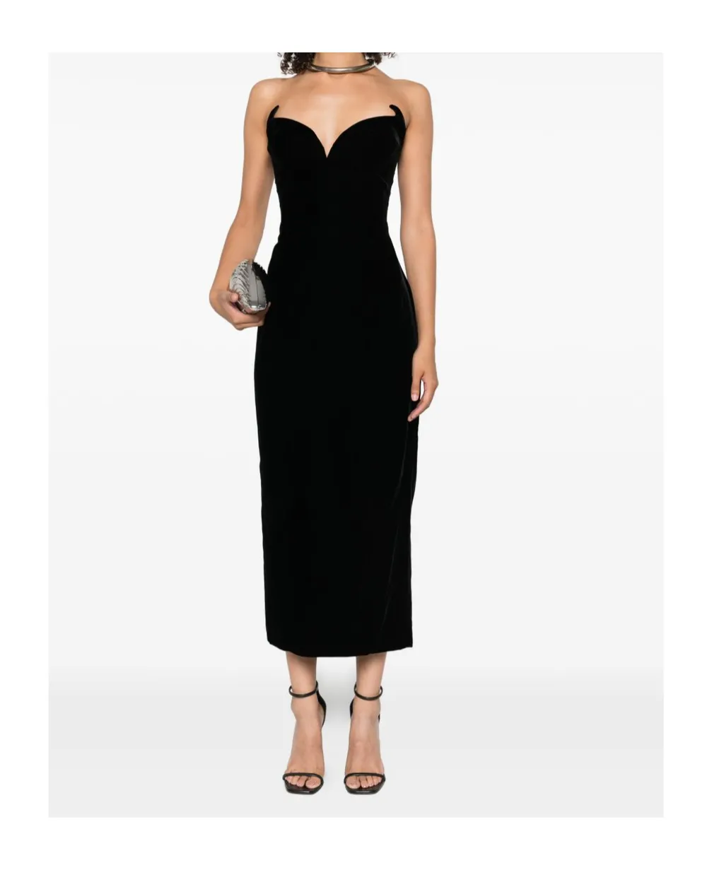 Signature Sweetheart-Neckline Velvet Dress