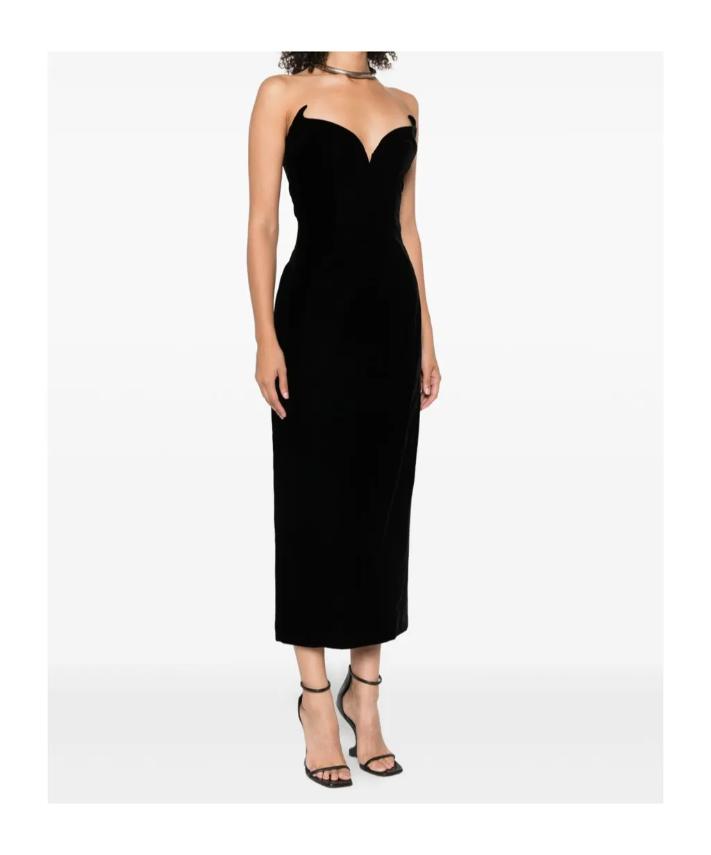 Signature Sweetheart-Neckline Velvet Dress