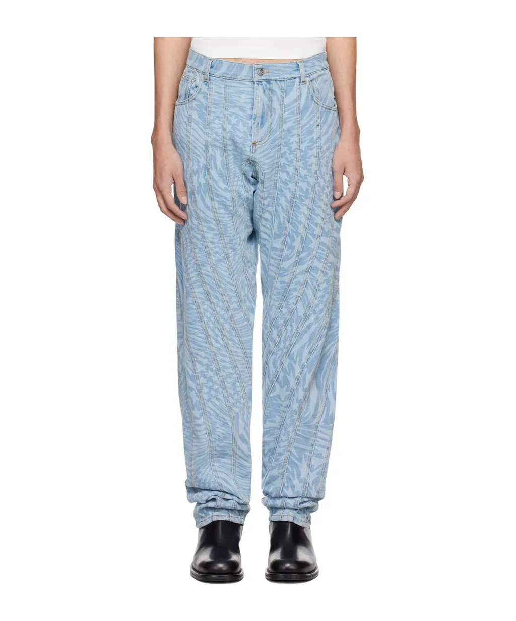 Star-Print Tapered Jeans