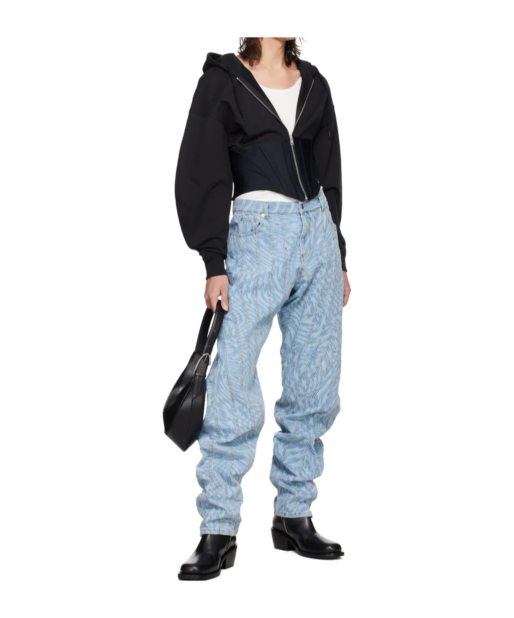 Star-Print Tapered Jeans