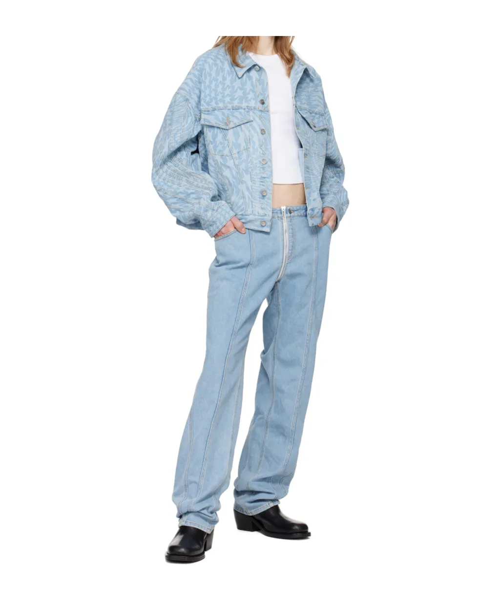 Printed Long-Sleeve Denim Jacket