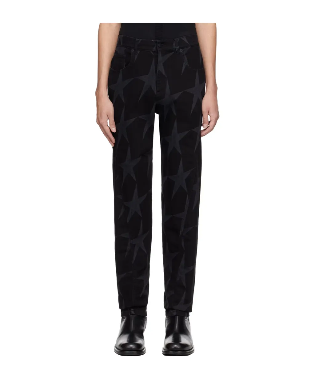 Star-Print Denim Pants