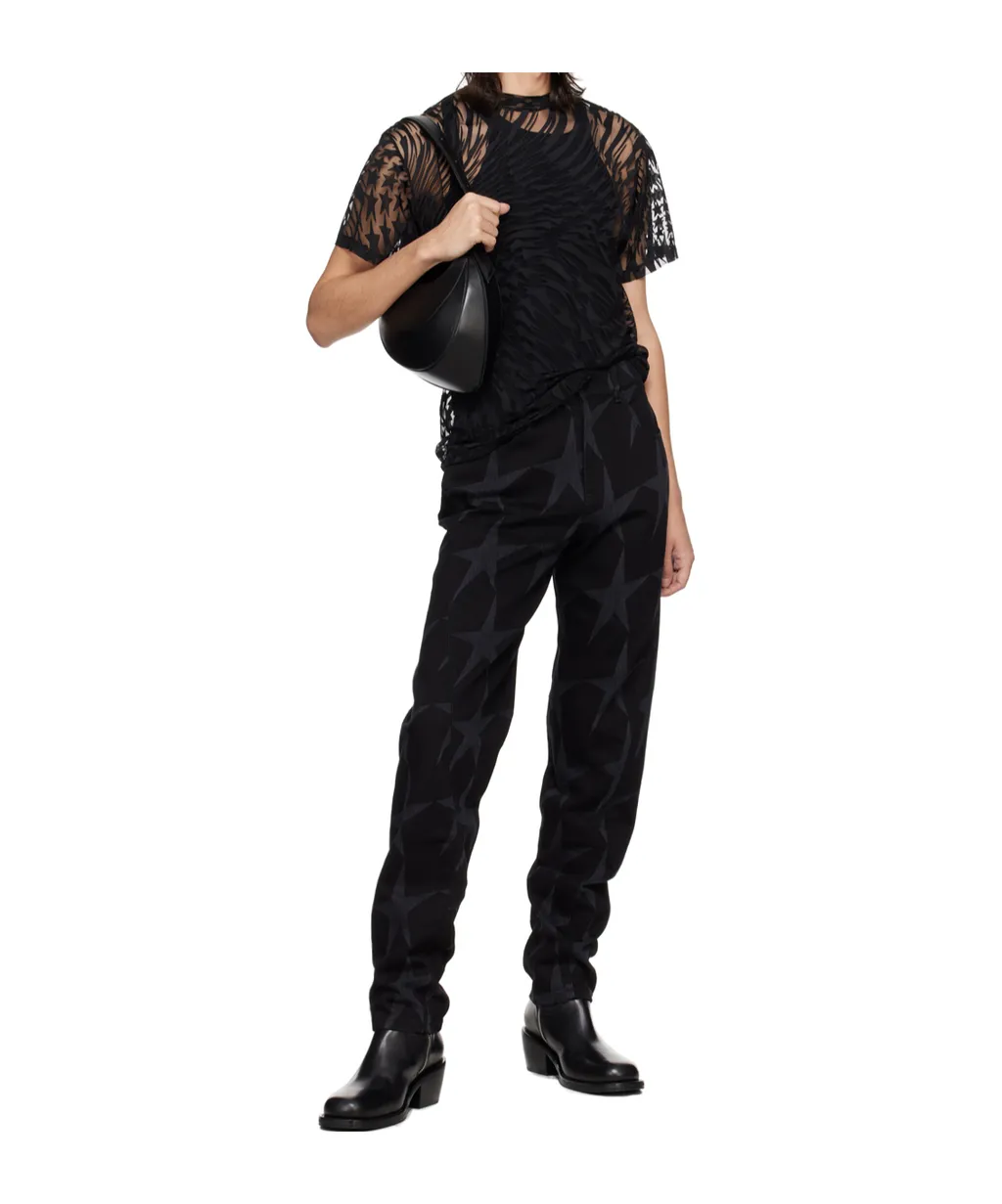 Star-Print Denim Pants