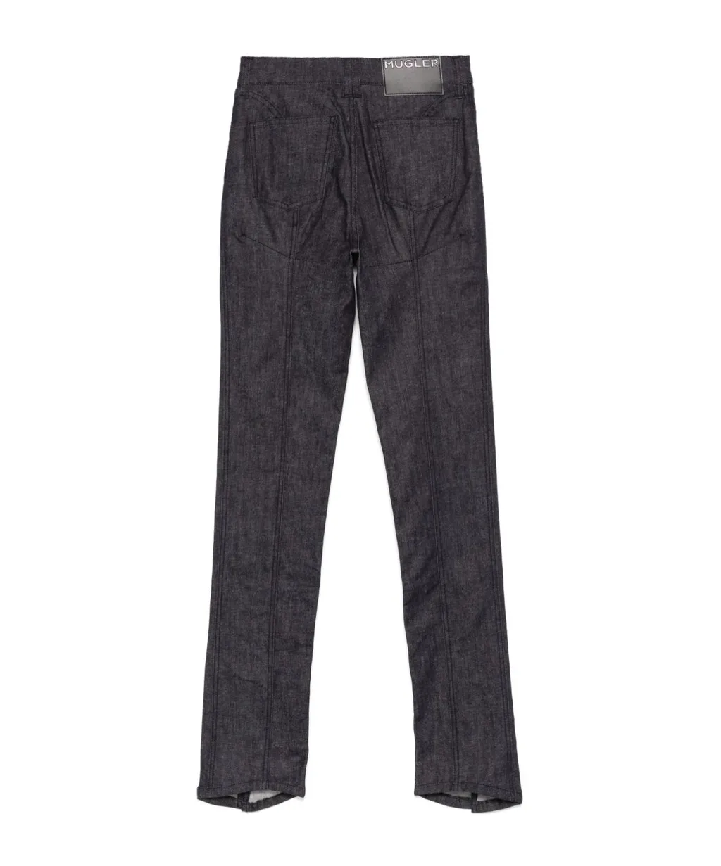 Logo Patch Piercing-Detailed Jeans