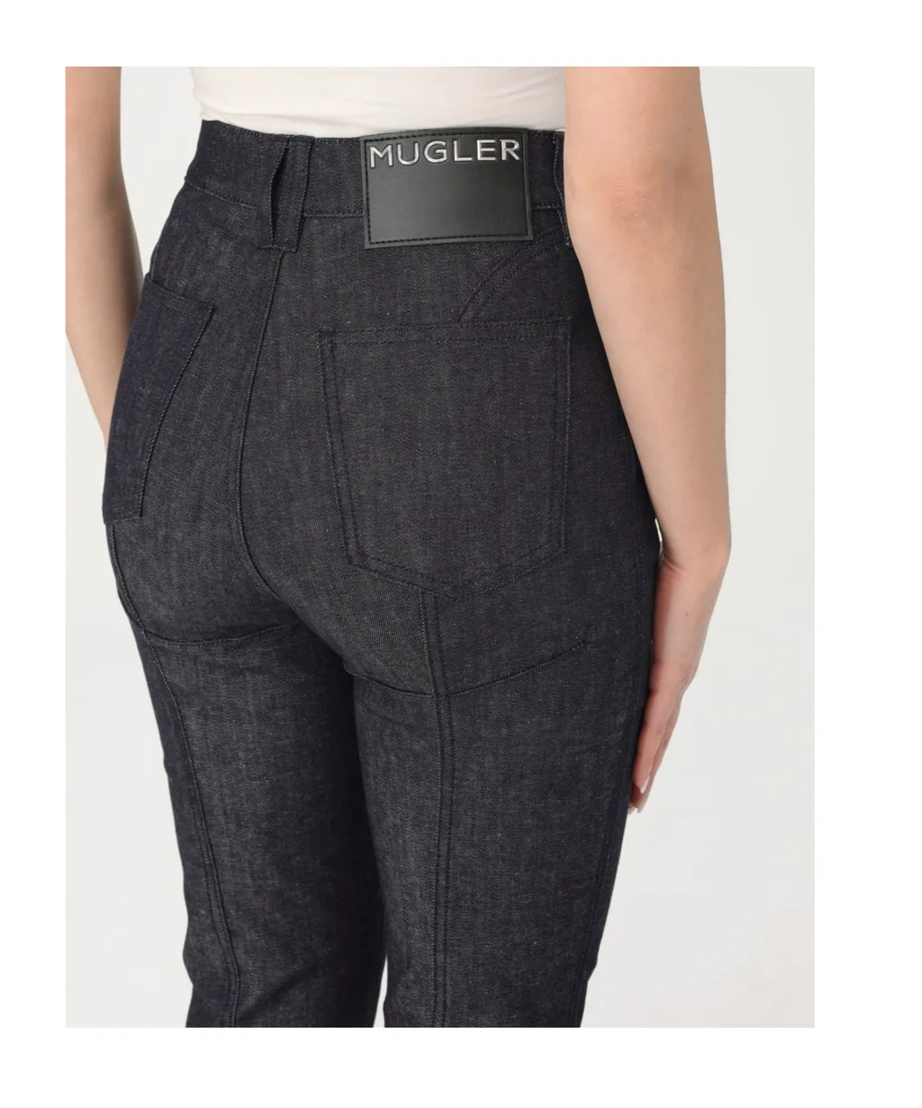 Logo Patch Piercing-Detailed Jeans