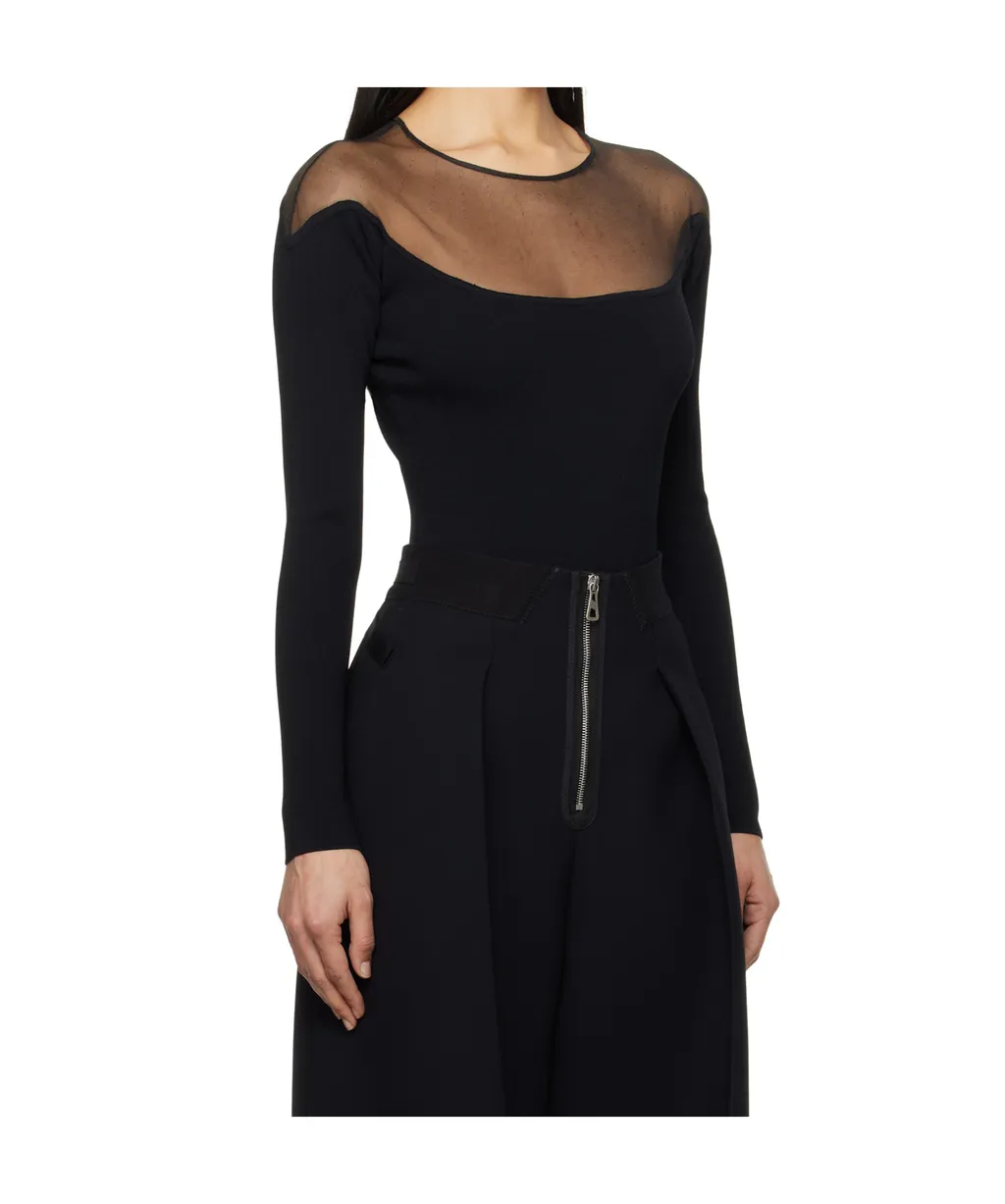 Sheer-Panelled Bodysuit