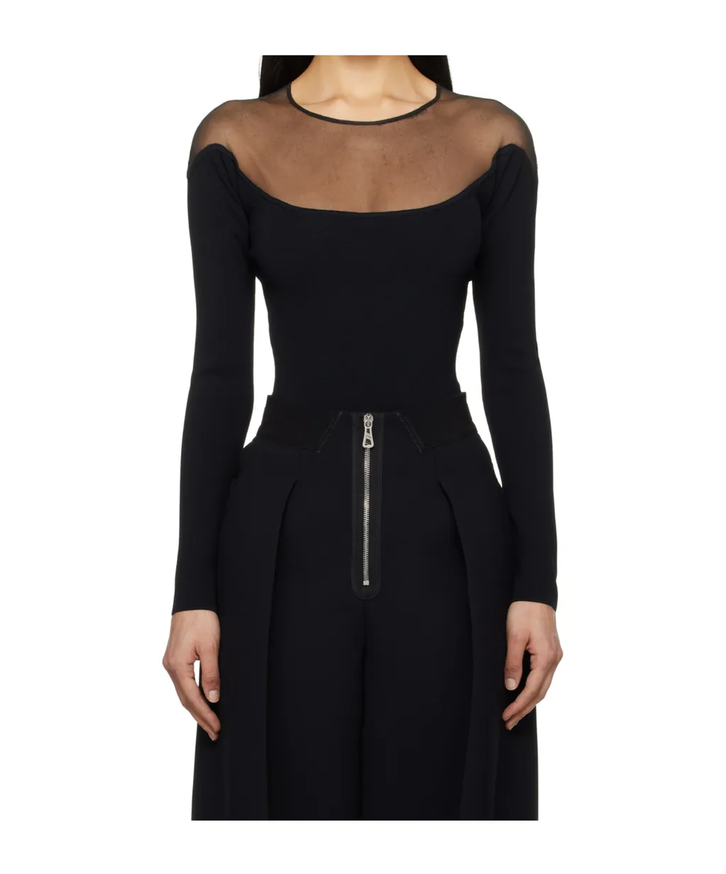 Sheer-Panelled Bodysuit
