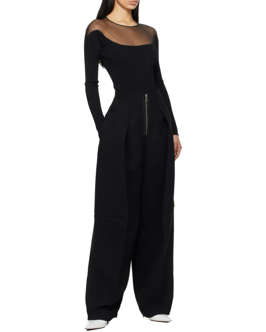 Sheer-Panelled Bodysuit