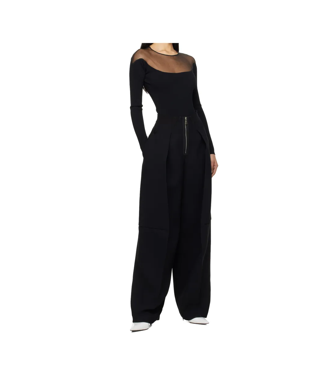 Sheer-Panelled Bodysuit