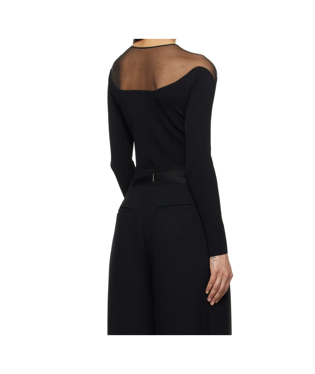 Sheer-Panelled Bodysuit