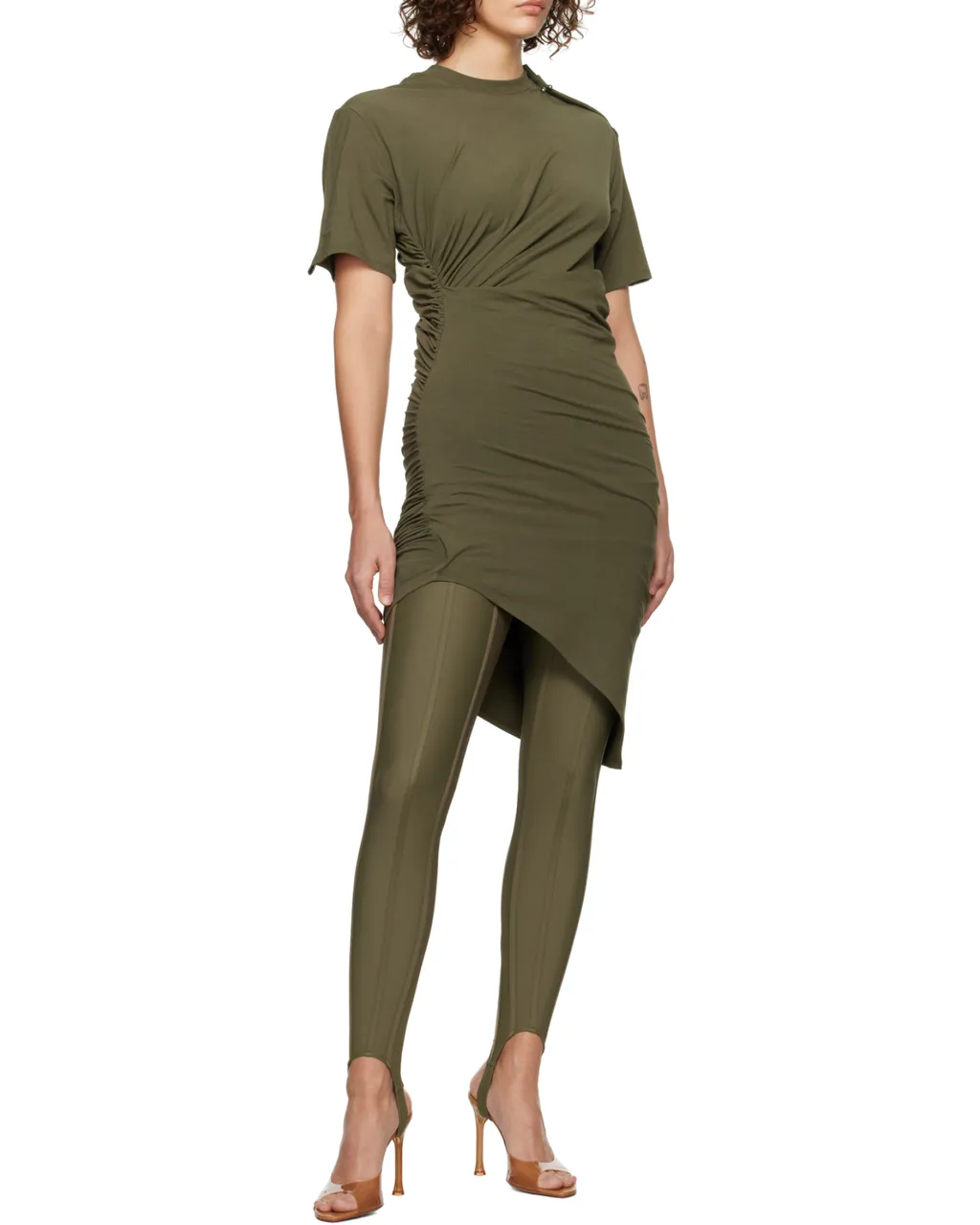 Piercing-Detail Midi Dress