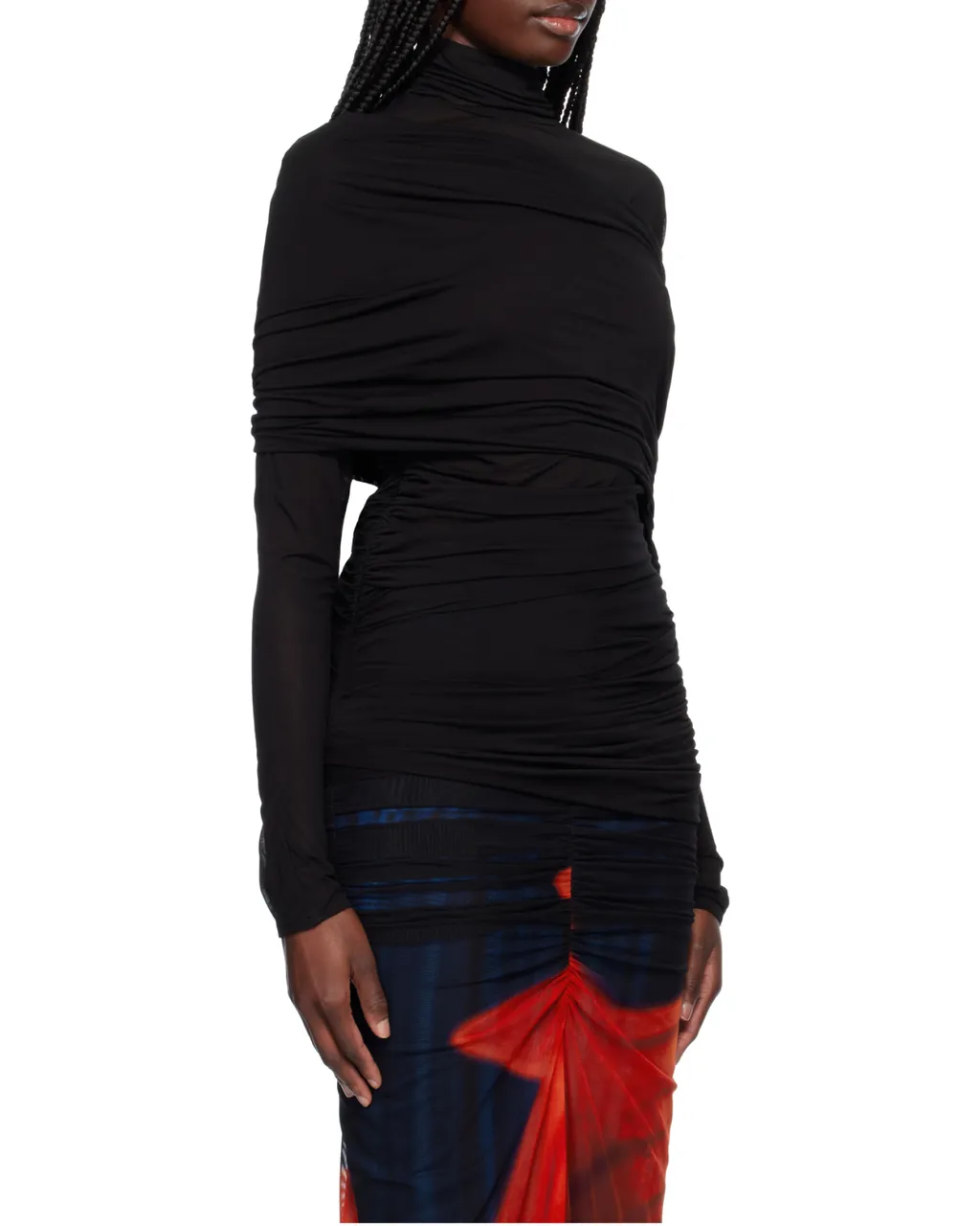 Ruched Turtleneck Top