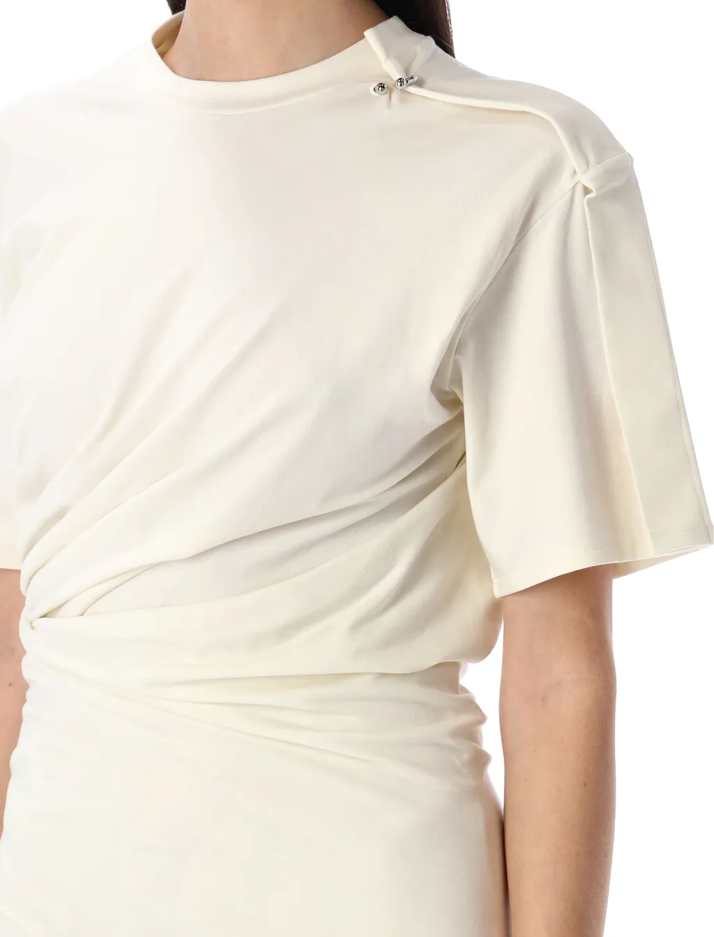 Draped Pierced Midi Dress