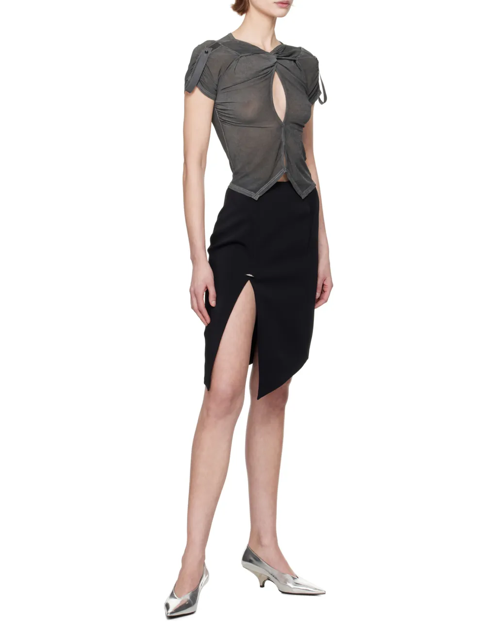 Pierced Midi Skirt