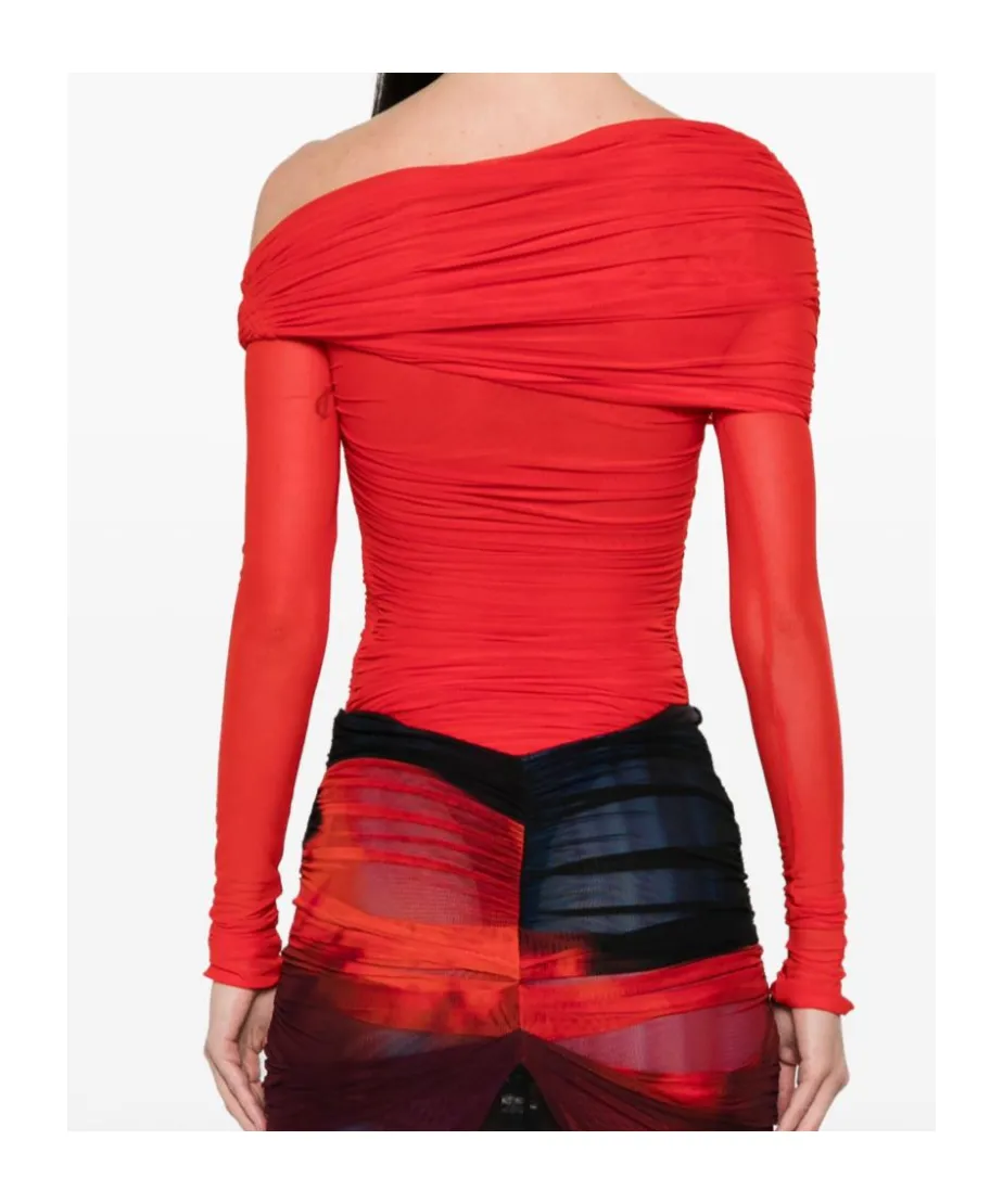 Off-Shoulder Ruched Bodysuit