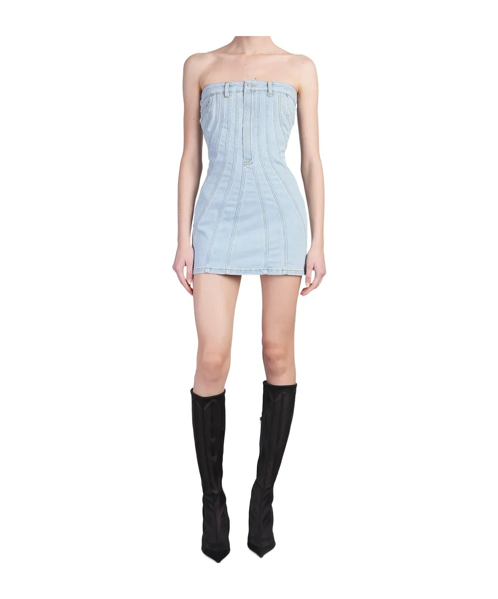 Strapless Rear Zip Fastened Mini Dress