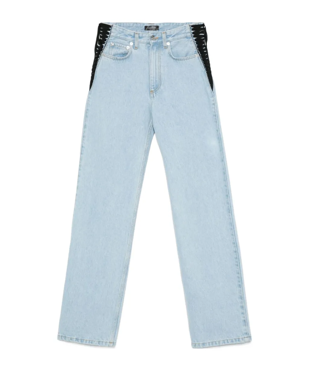 Lace-Up Denim Jeans