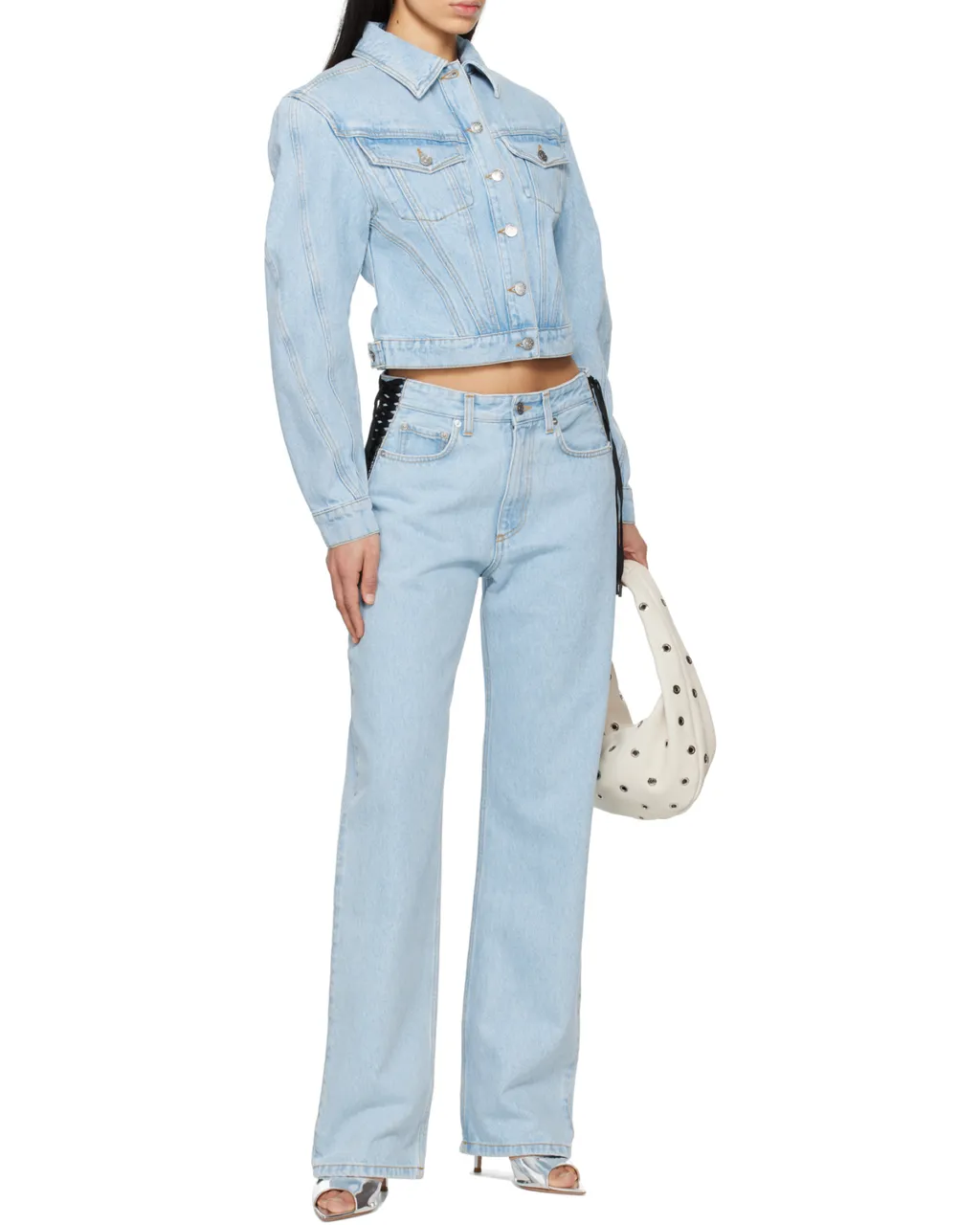 Lace-Up Denim Jeans