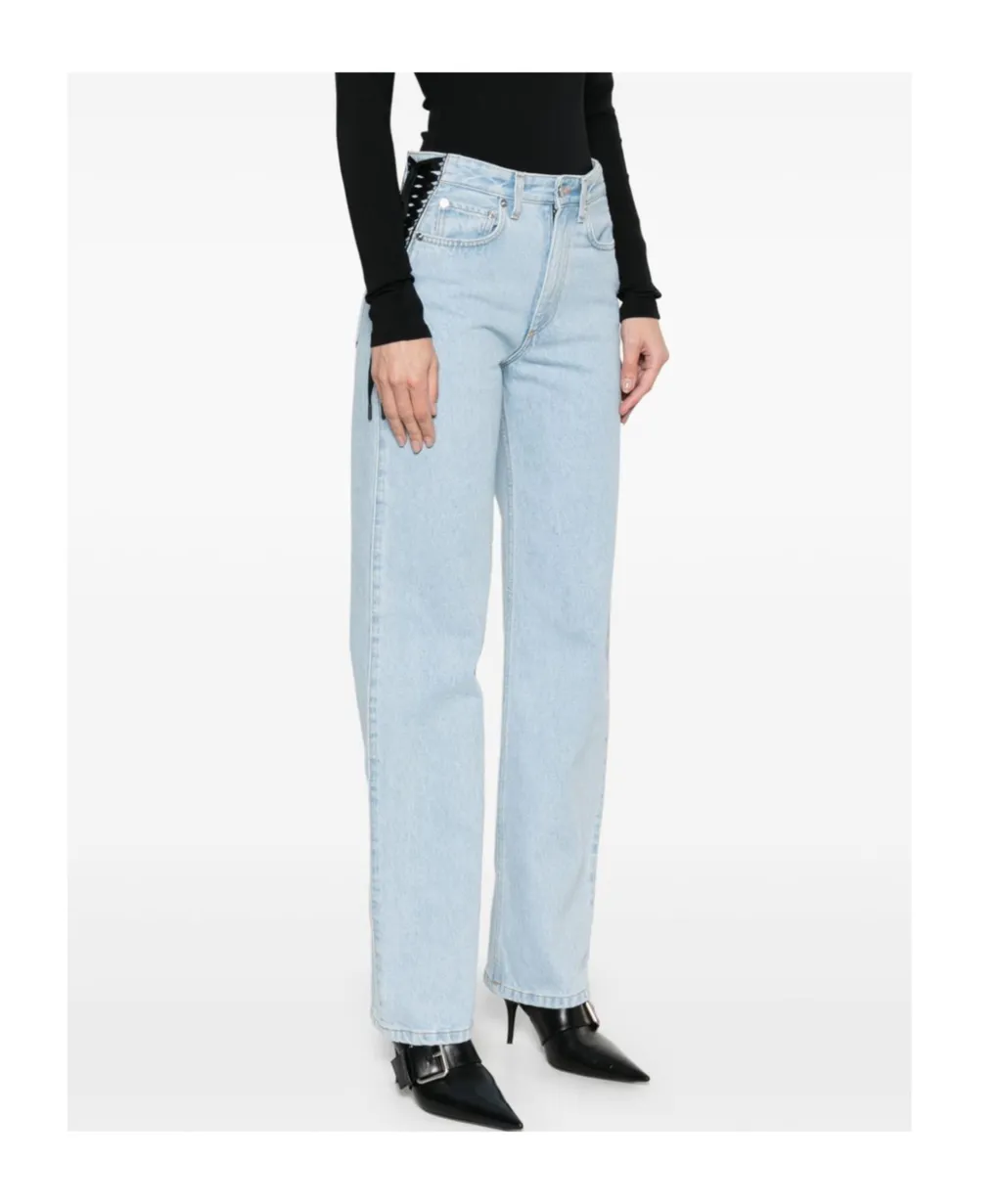 Lace-Up Denim Jeans