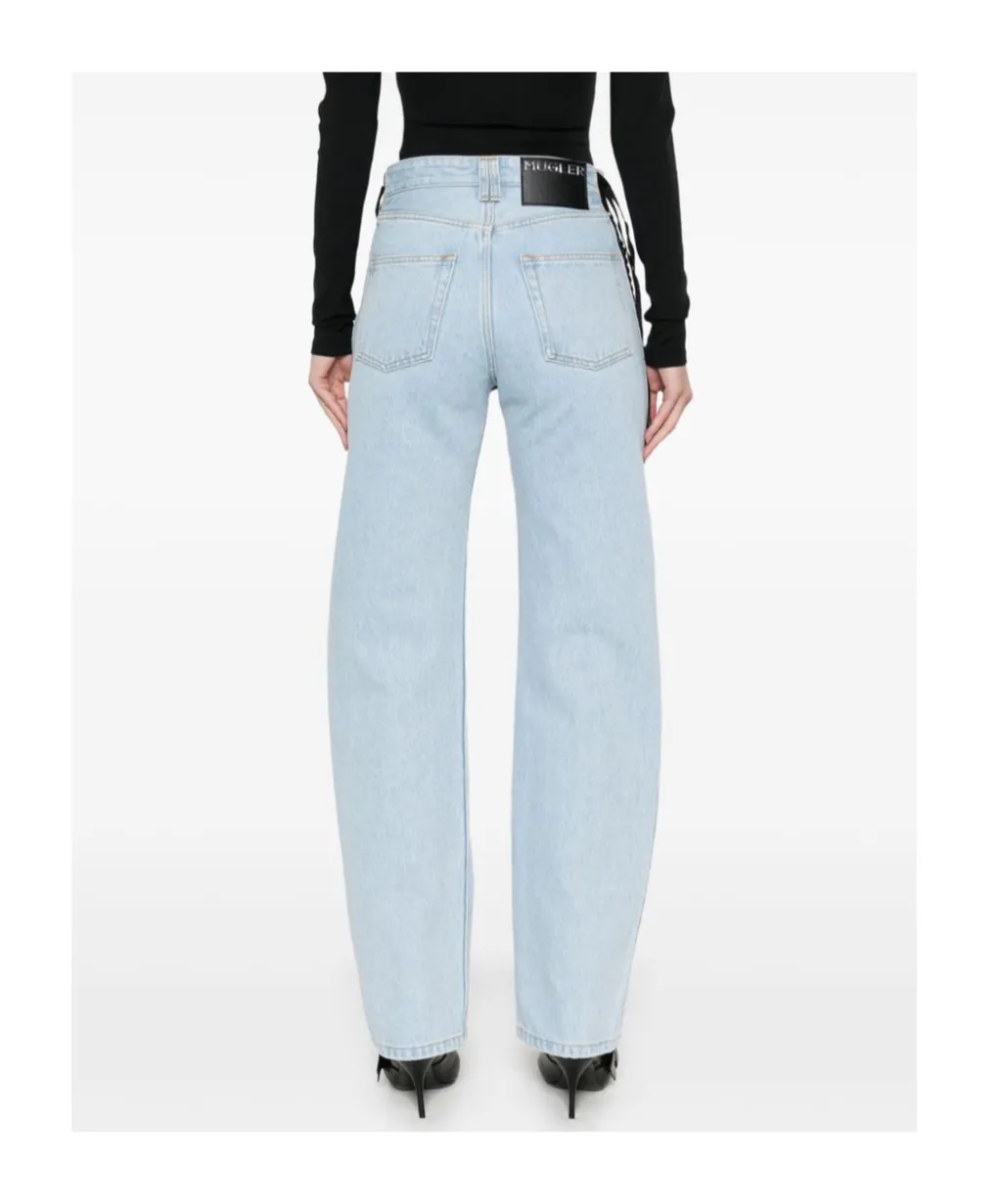 Lace-Up Denim Jeans