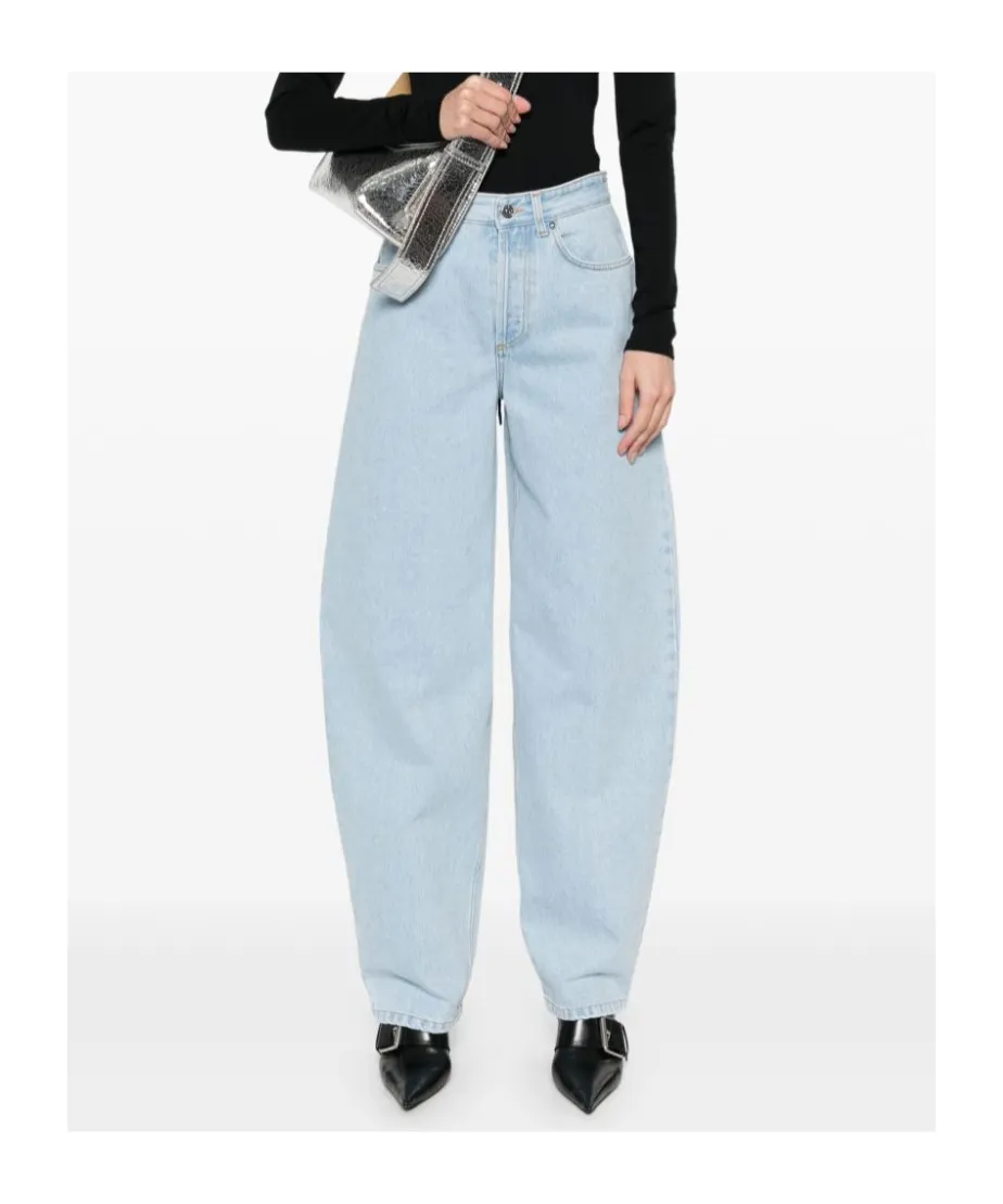 Lace-Up Wide Leg Jeans