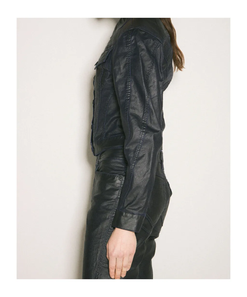 Long-Sleeved Denim Coat