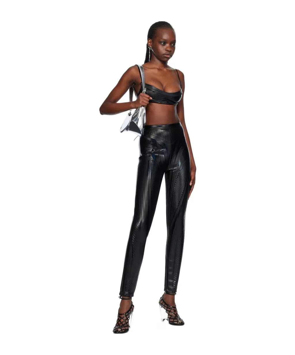 Embossed Detail Casual Pants