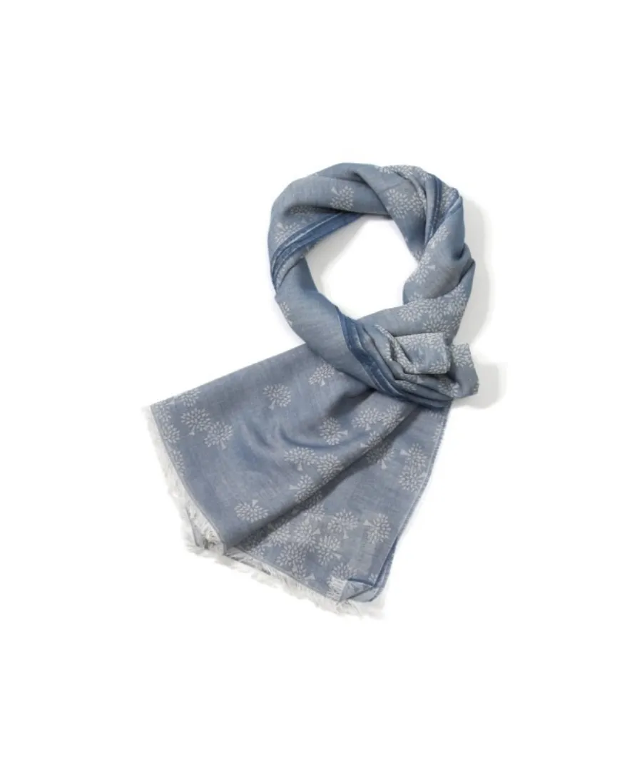 Semi-Sheer Floral-Print Scarf