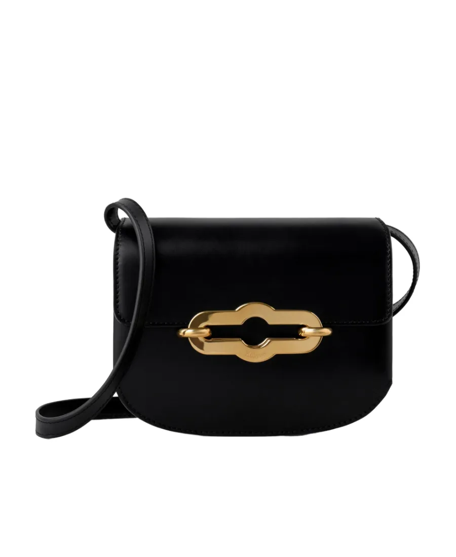 Logo Engraved Foldover Top Shoulder Bag