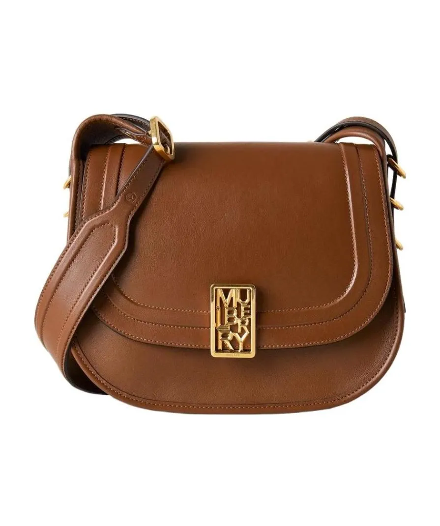 Logo-Plaque Leather Satchel Bag