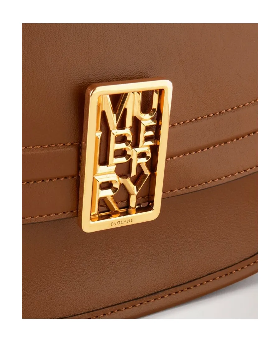 Logo-Plaque Leather Satchel Bag