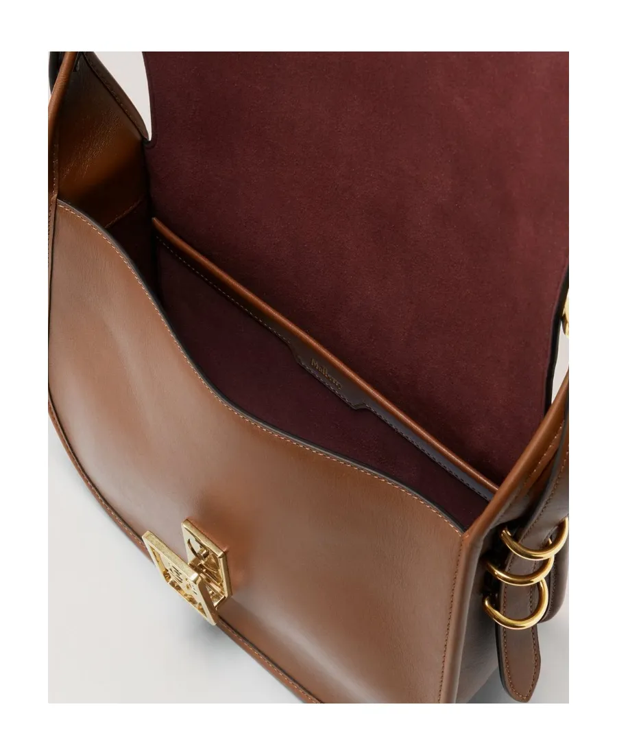 Logo-Plaque Leather Satchel Bag