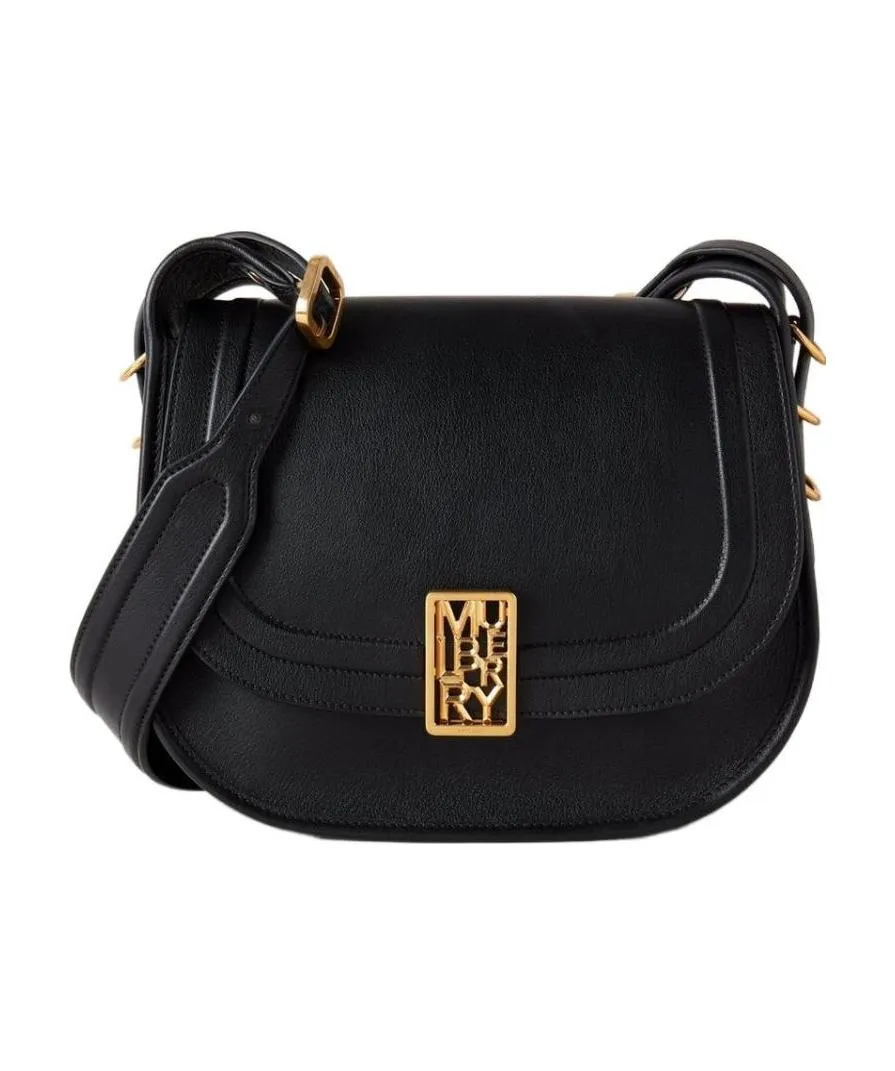 Logo-Plaque Leather Satchel Bag