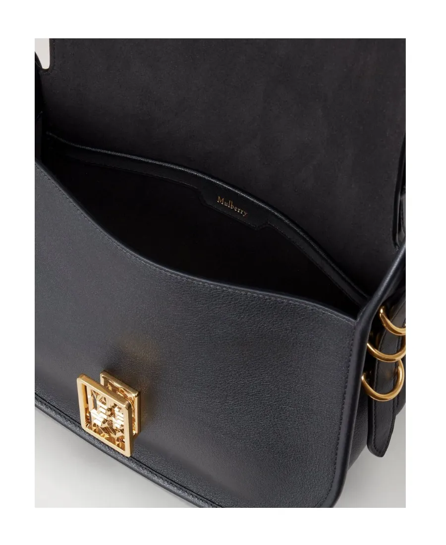 Logo-Plaque Leather Satchel Bag