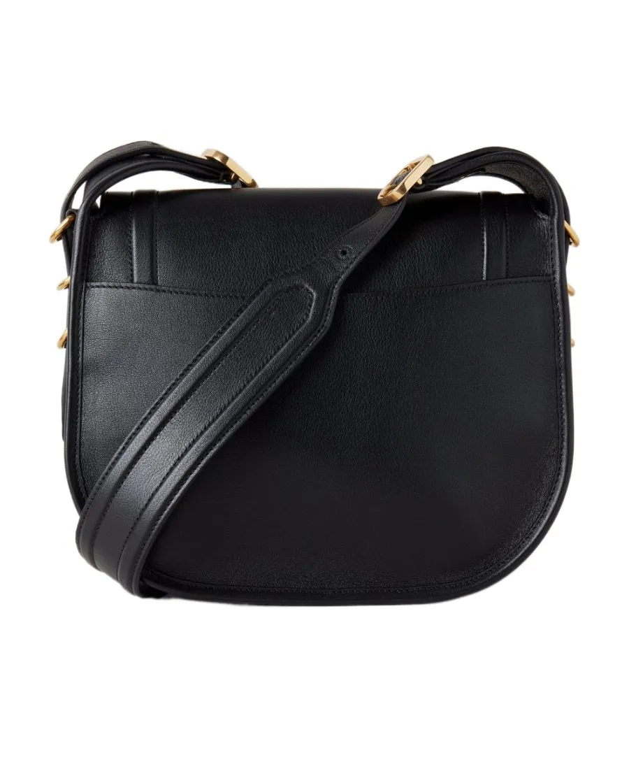 Logo-Plaque Leather Satchel Bag