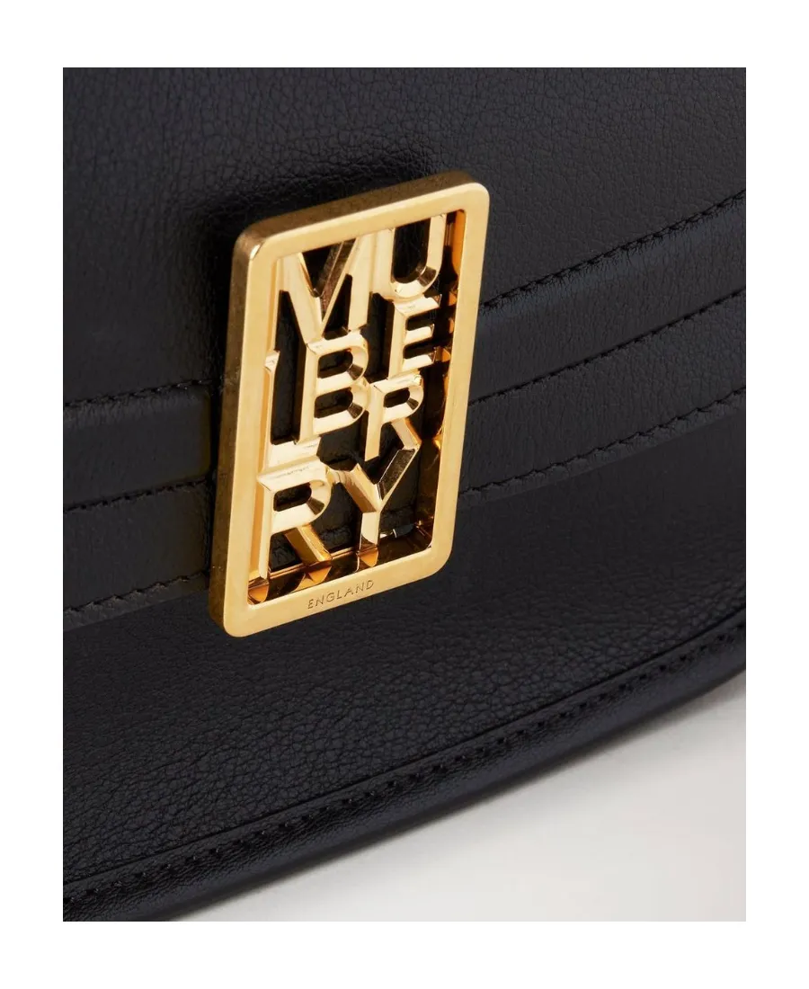 Logo-Plaque Leather Satchel Bag