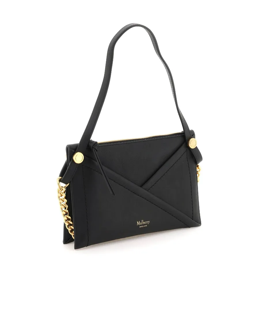 M Zipped Leather Shoulder Bag