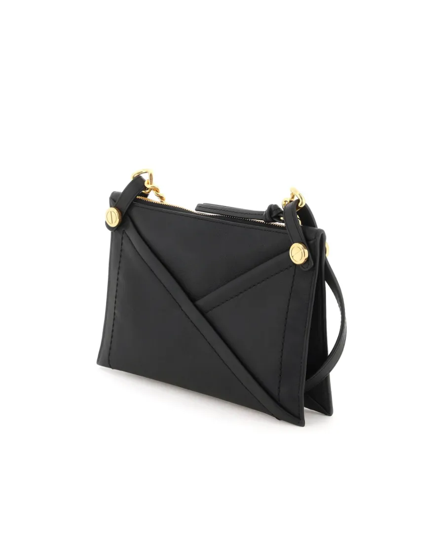 M Zipped Leather Shoulder Bag