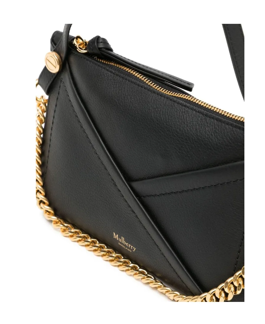 M Zipped Leather Shoulder Bag