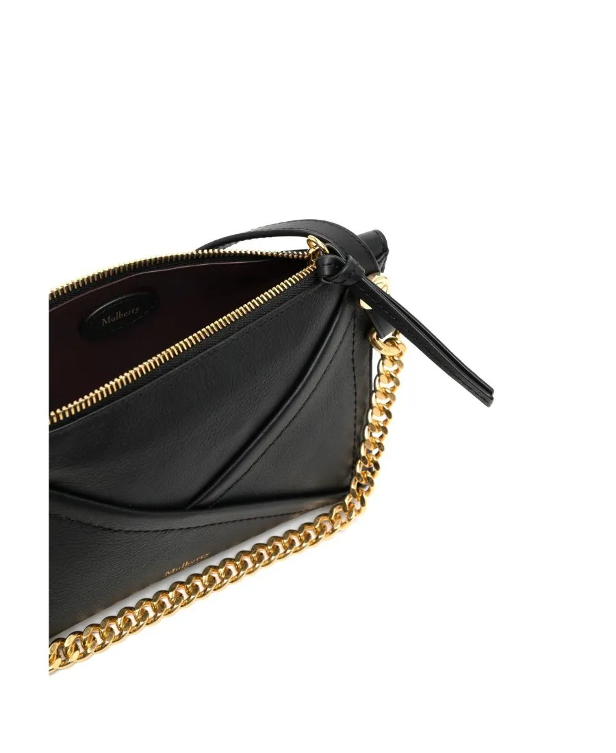 M Zipped Leather Shoulder Bag