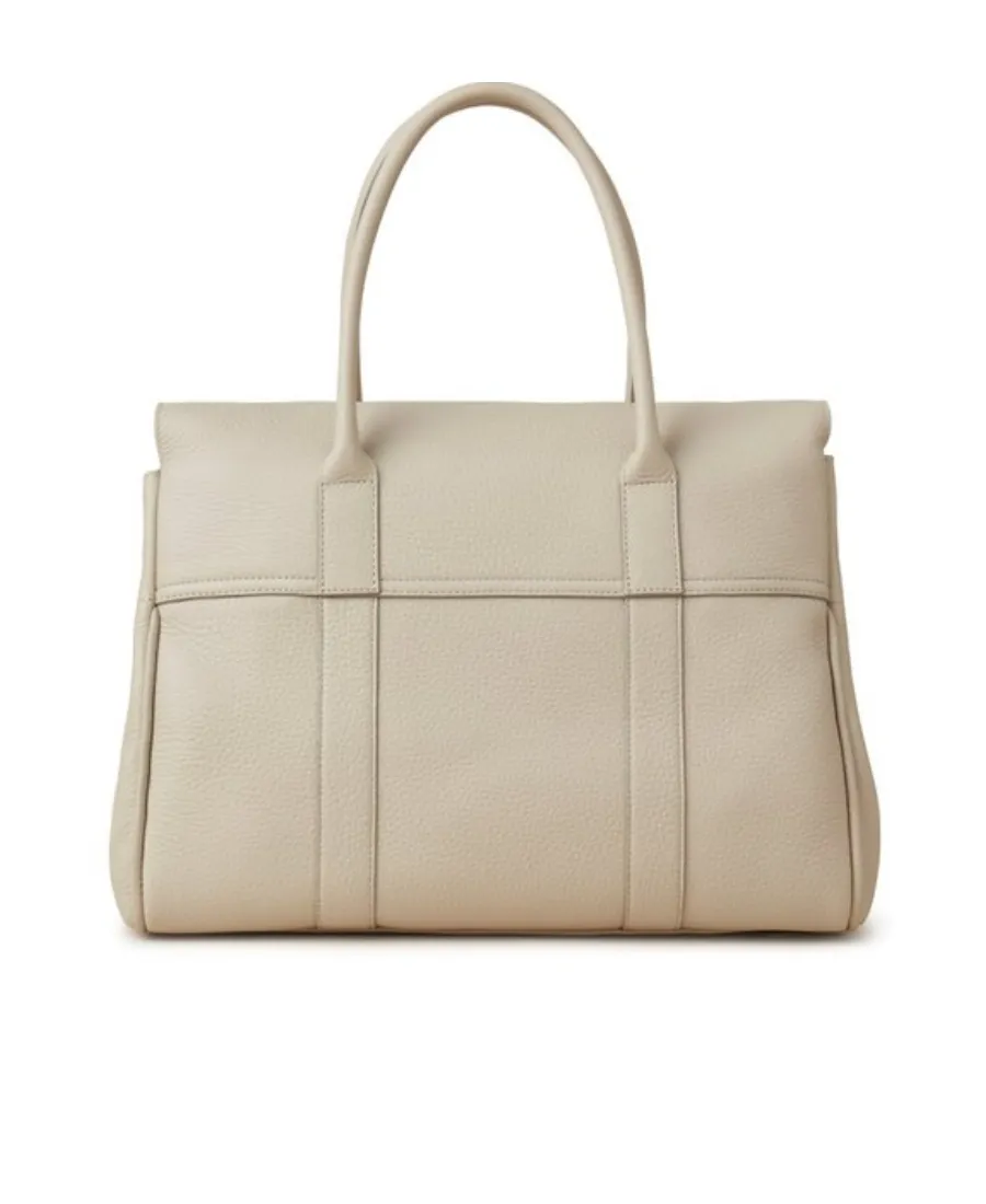 Pebbled-Textured Detail Top-Handle Tote Bag