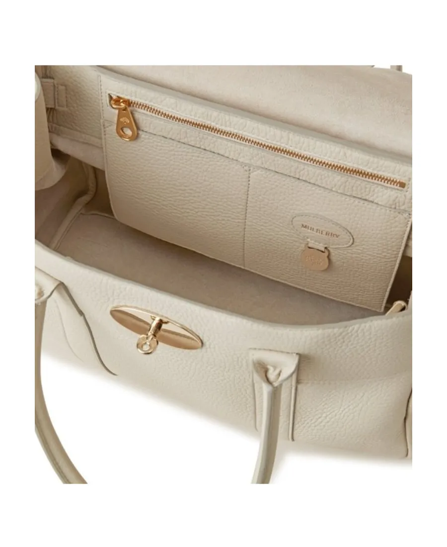Pebbled-Textured Detail Top-Handle Tote Bag