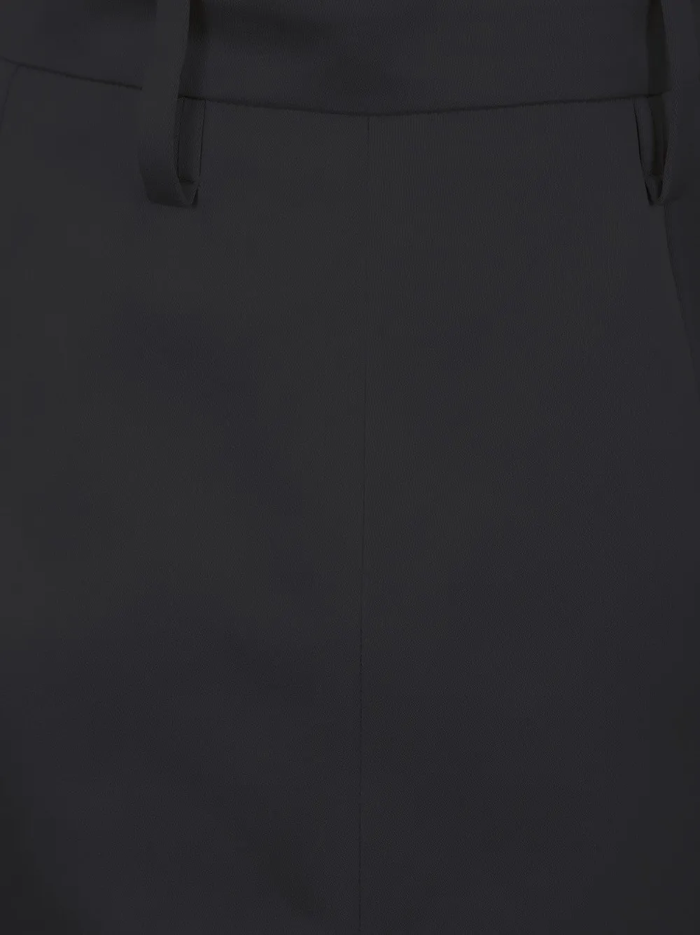 Midi Zip-Front Pencil Skirt
