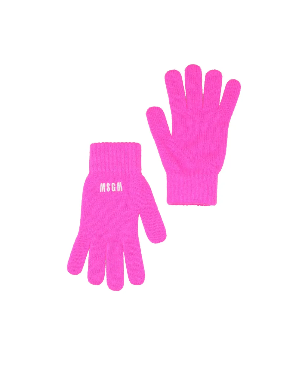 Embroidered-Logo Knitted Gloves