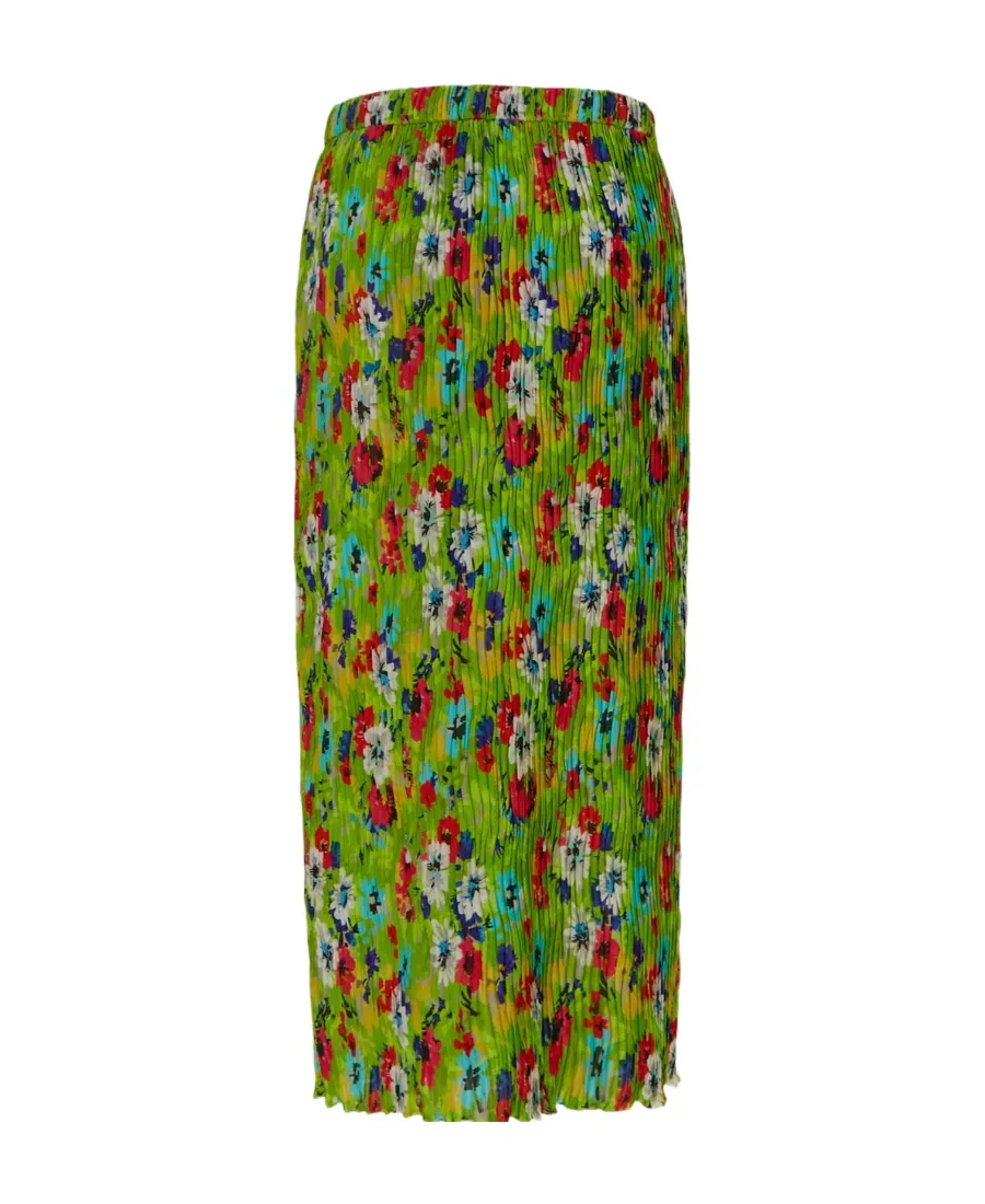 All-Over Printed Pleated Mini Skirt