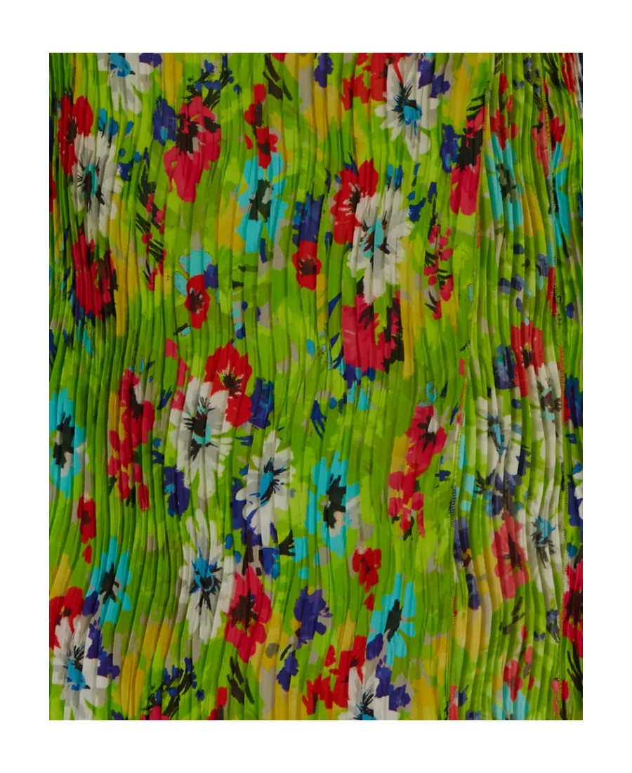 All-Over Printed Pleated Mini Skirt