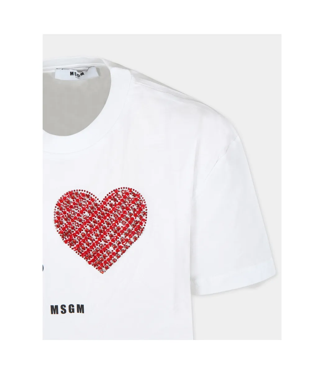 I Love Msgm Logo Print T-Shirt