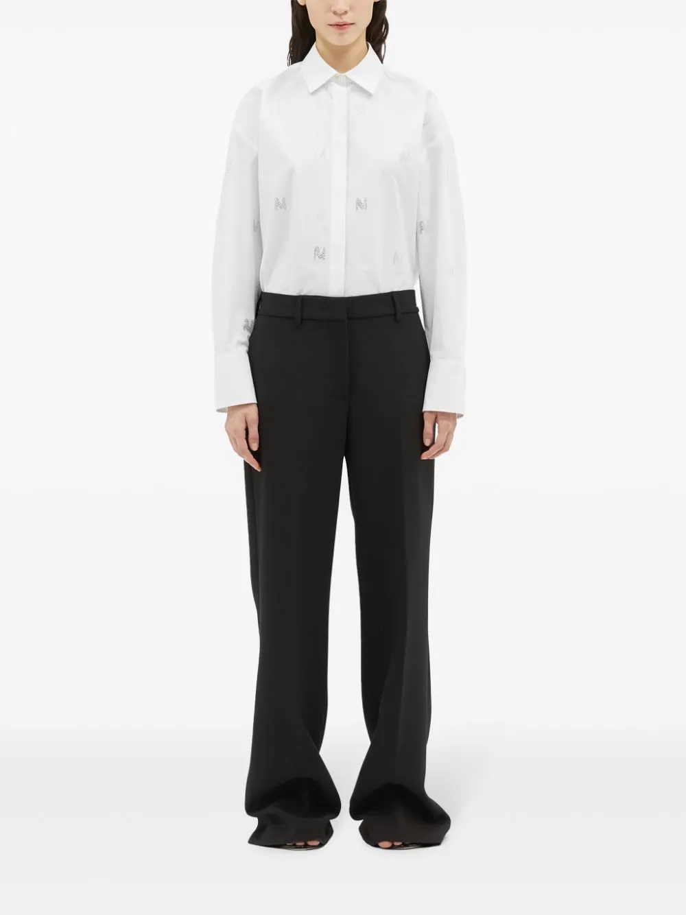 High-Waisted Straight Leg Trousers